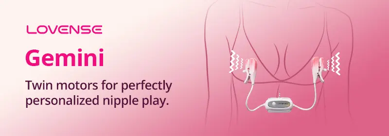 Playful app-controlled nipple vibrator with twin motors for personalized sensation