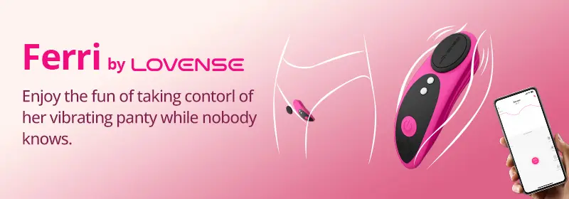 Lovense Ferri wearable vibrator banner with app control preview
