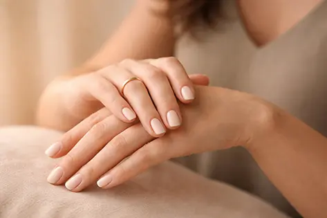 Soft light on resting hands, calm and gentle body awareness