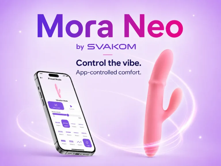 Mora Neo by SVAKOM app-controlled intimate wellness device with smartphone vibration settings