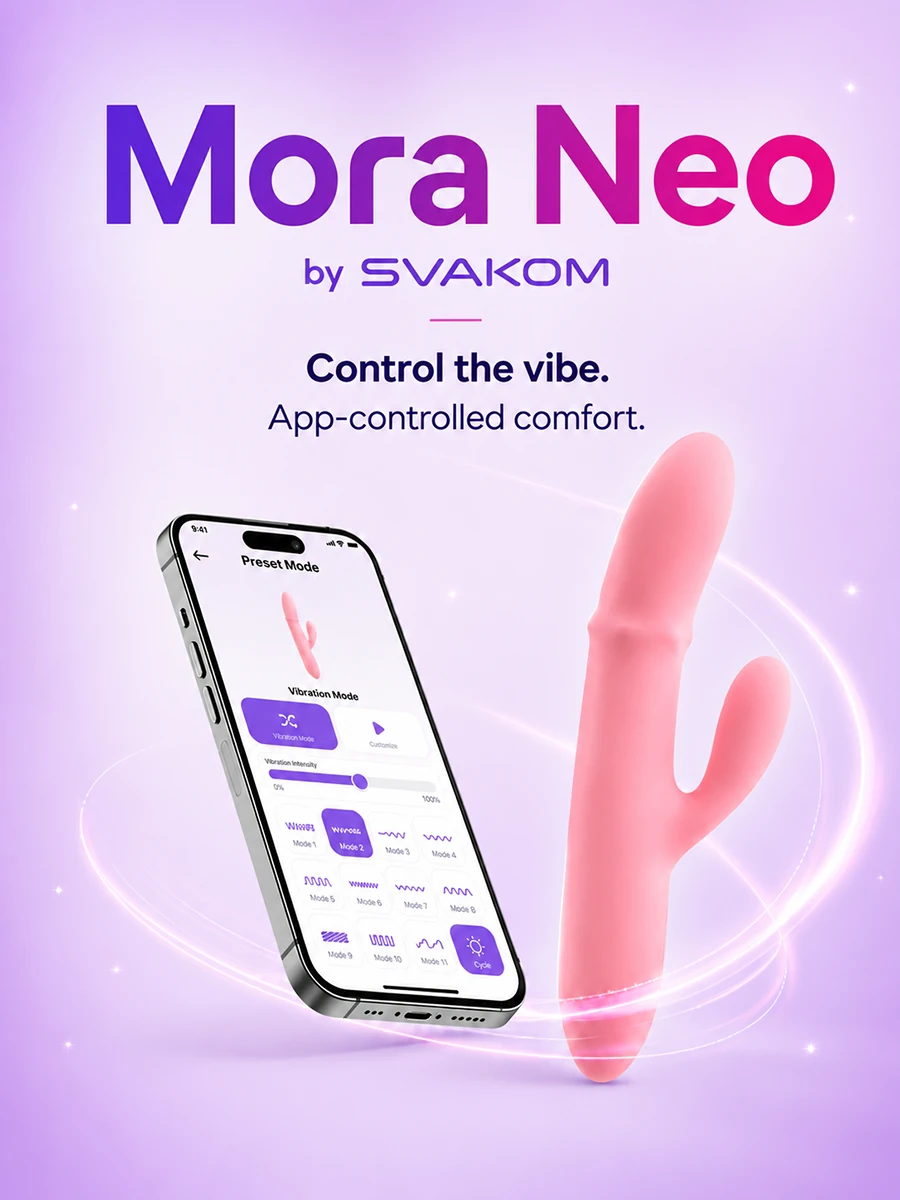 Mora Neo by SVAKOM app-controlled intimacy device with smartphone app interface