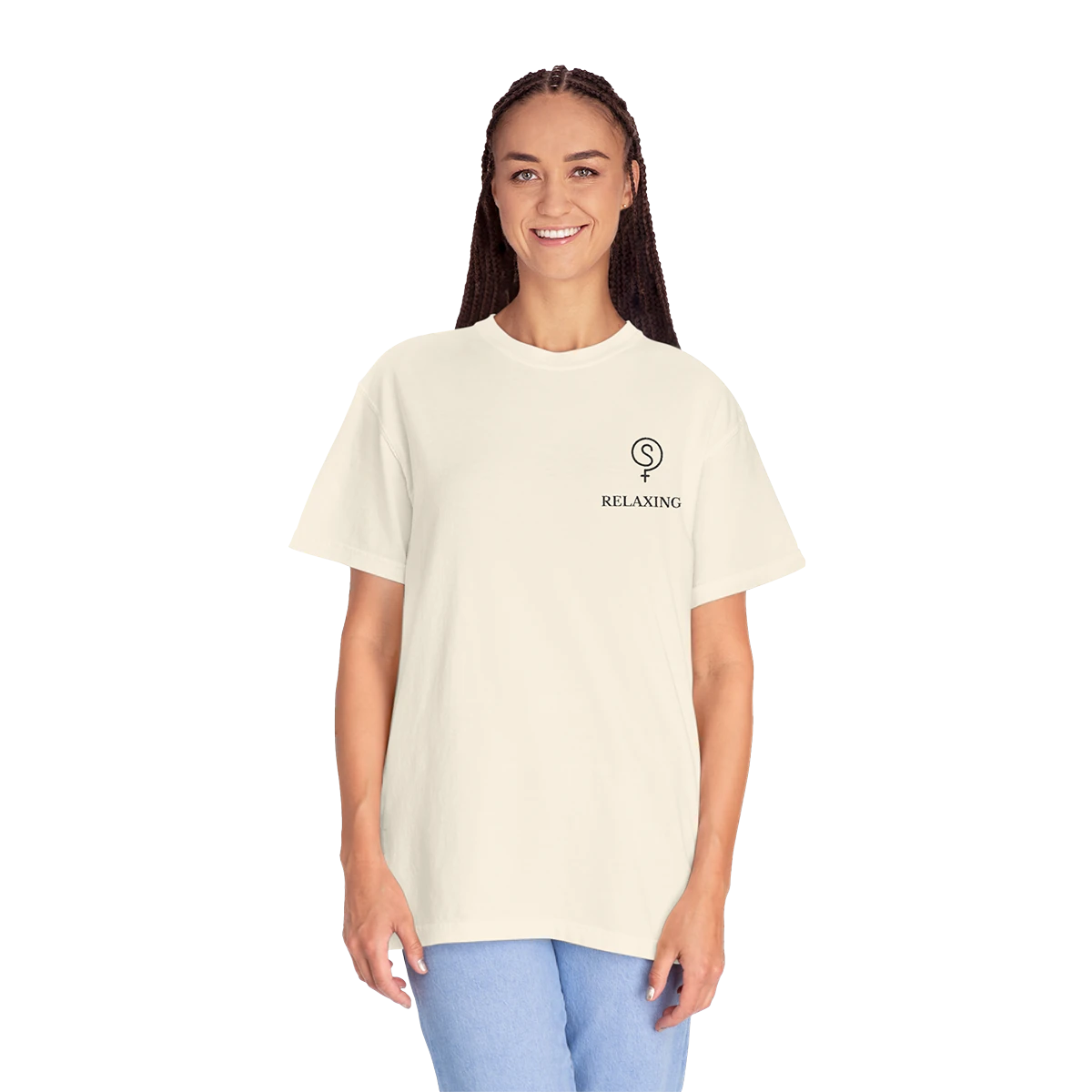 VibeSequence apparel mockup featuring a relaxing tee