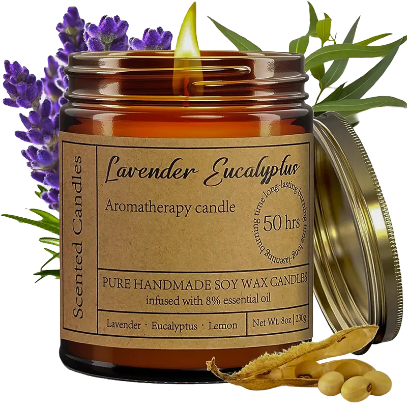 Lavender eucalyptus soy aromatherapy candle